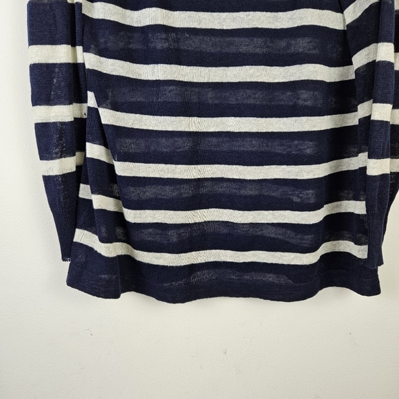DENIM & SUPPLY Ralph Lauren Linen Striped Sweater Large Lightweight Semi Sheer - Picture 2 of 6